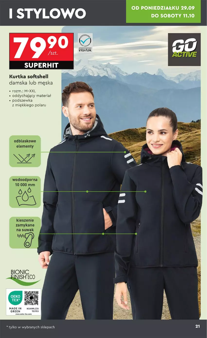 Gazetka promocyjna Biedronka - Okazje Tygodnia - ważna 29.09 do 11.10.2025 - strona 21 - produkty: Kurtka, Kurtka softshell