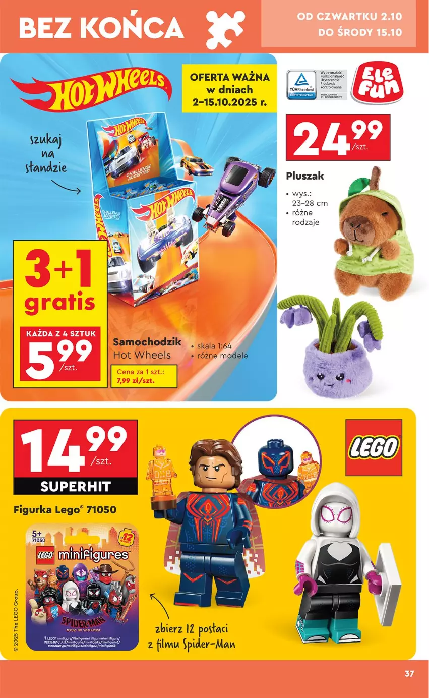 Gazetka promocyjna Biedronka - Okazje Tygodnia - ważna 29.09 do 11.10.2025 - strona 37 - produkty: Chodzik, Hot Wheels, LEGO, Pluszak