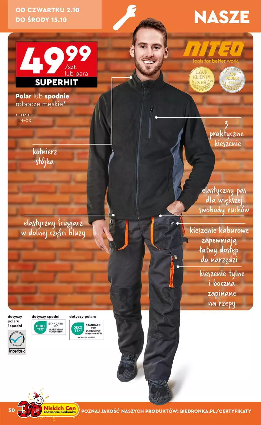 Gazetka promocyjna Biedronka - Okazje Tygodnia - ważna 29.09 do 11.10.2025 - strona 50 - produkty: HP, Spodnie