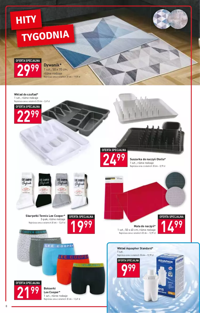 Gazetka promocyjna Stokrotka - Market - ważna 26.01 do 01.02.2023 - strona 8 - produkty: Aquaphor, Bokserki, Dywan, Dywanik, Karp, Ser, Skarpetki, Suszarka, Suszarka do naczyń, Wkład do szuflad