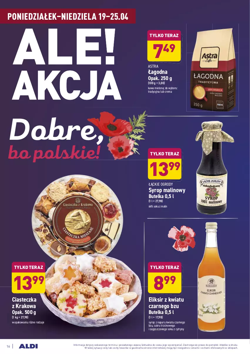 Gazetka promocyjna Aldi - Dobre bo polskie - ważna 19.04 do 24.04.2021 - strona 16 - produkty: Cytryny, Kawa, Kawa mielona, Sok, Syrop, Tera