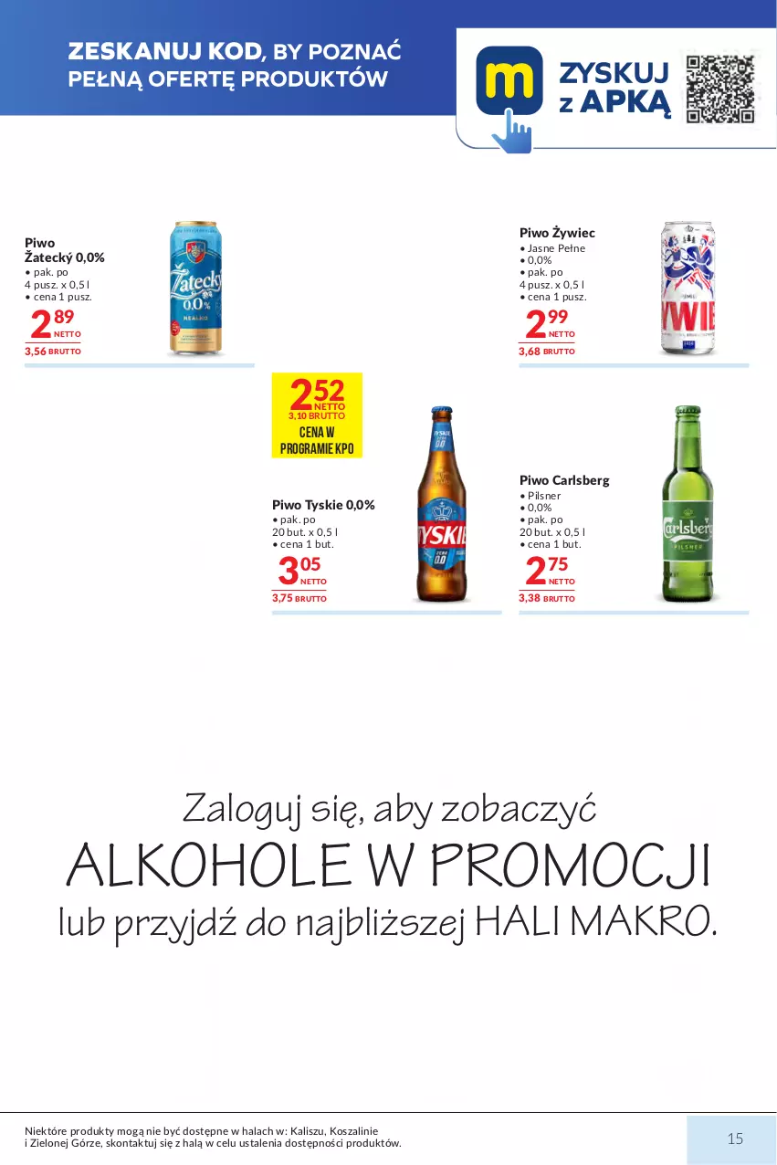 Gazetka promocyjna Makro - Mega oferty dla Twojego Sklepu - ważna 23.06 do 07.07.2026 - strona 15 - produkty: Alkohole, Carlsberg, Gra, JBL, Kasztelan, Kosz, Lech Premium, Perła, Pilsner Urquell, Piwo, Por, Szal, Tatra, Tyskie