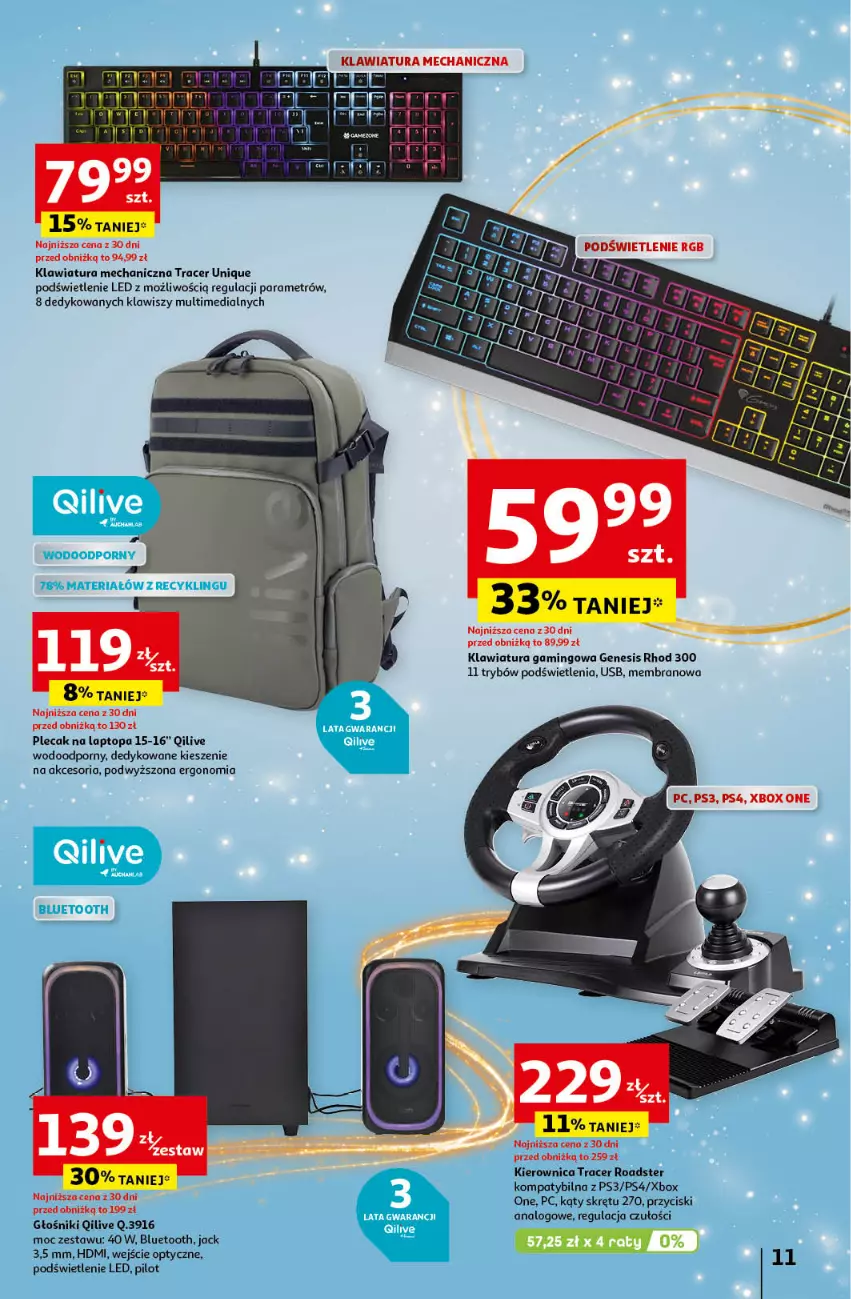 Gazetka promocyjna Auchan - Katalog Moc prezentów Hipermarket - ważna 28.11 do 15.12.2024 - strona 11 - produkty: Acer, Głośnik, Kierownica, Klawiatura, Plecak, Por, Top, Xbox