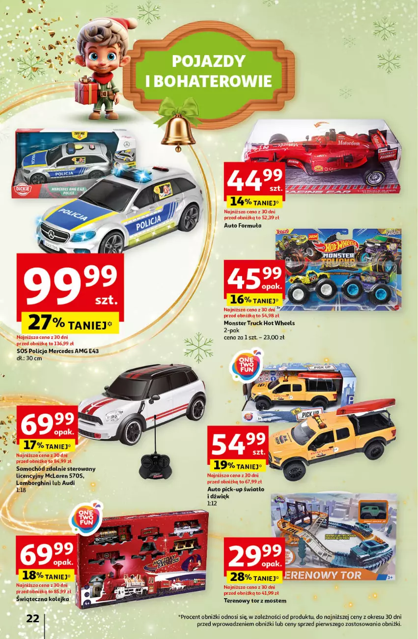 Gazetka promocyjna Auchan - Katalog Moc prezentów Hipermarket - ważna 28.11 do 15.12.2024 - strona 22 - produkty: Hot Wheels, Kolejka, Monster truck, Olej, Samochód, Sos