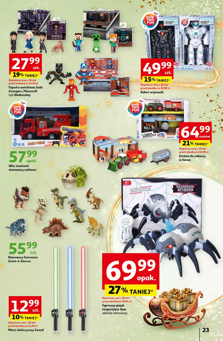 Gazetka promocyjna Auchan - Katalog Moc prezentów Hipermarket - ważna 28.11 do 15.12.2024 - strona 23 - produkty: Avengers, Dinozaur, Fa, Miecz, Minecraft, Robot, Wóz strażacki