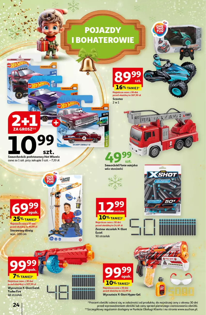 Gazetka promocyjna Auchan - Katalog Moc prezentów Hipermarket - ważna 28.11 do 15.12.2024 - strona 24 - produkty: Chodzik, Hot Wheels, Samochód, Wóz strażacki, Wyrzutnia