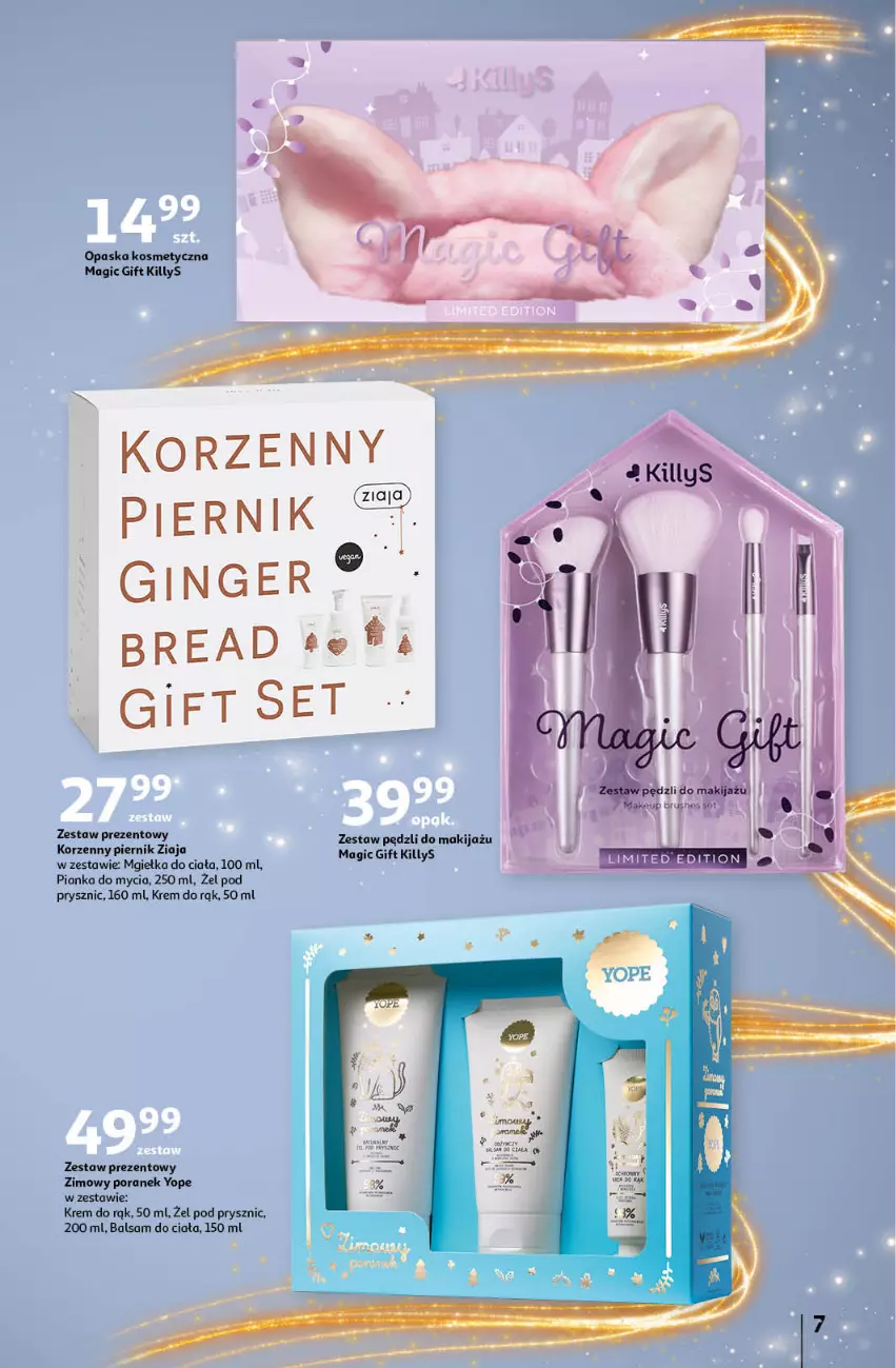 Gazetka promocyjna Auchan - Katalog Moc prezentów Hipermarket - ważna 28.11 do 15.12.2024 - strona 7 - produkty: Balsam do ciała, Gin, Killys, Krem do rąk, Opaska, Piernik, Por, Yope, Zestaw prezentowy