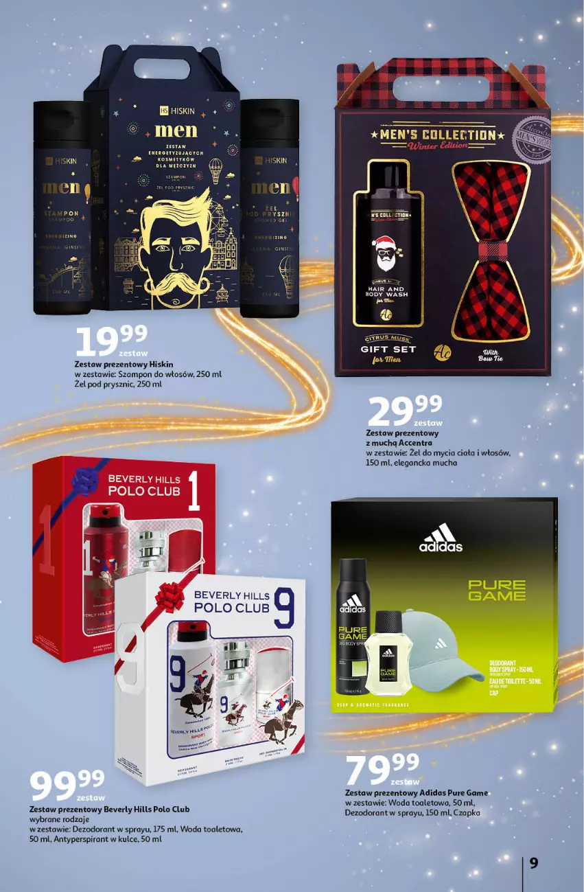 Gazetka promocyjna Auchan - Katalog Moc prezentów Hipermarket - ważna 28.11 do 15.12.2024 - strona 9 - produkty: Adidas, Antyperspirant, Body, Czapka, Dezodorant, Pur, Szampon, Woda, Woda toaletowa, Zestaw prezentowy