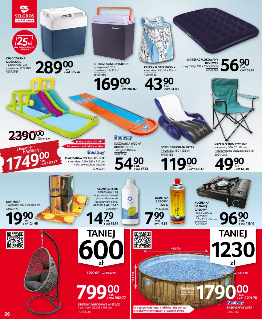 Gazetka promocyjna Selgros - Oferta przemysłowa - ważna 11.08 do 24.08.2022 - strona 26 - produkty: BIC, Chłodziarka, Fotel, Inka, Karimata, Krzesło, Krzesło ogrodowe, Materac, Plecak, Pokrowiec, Ser, Silan, Tera, Tusz