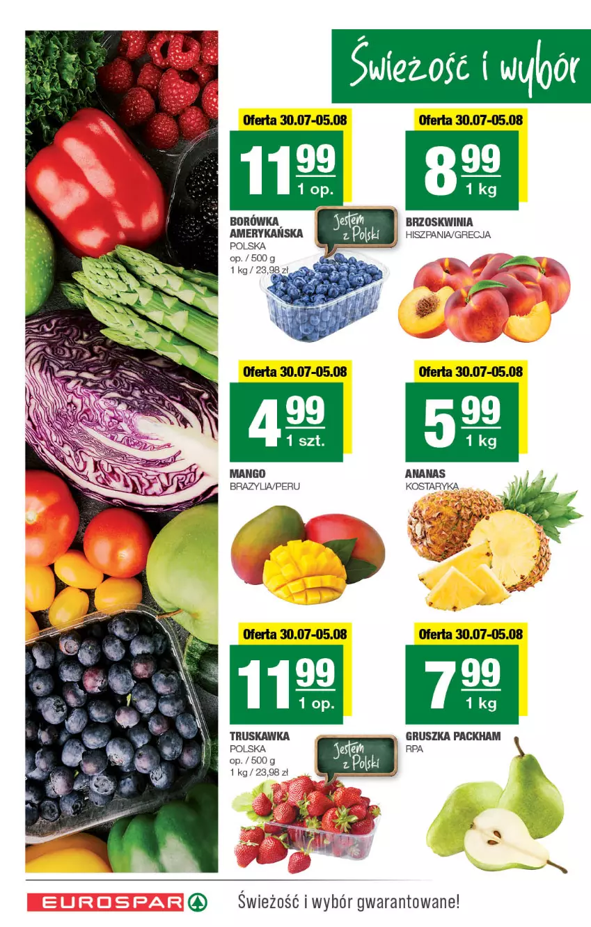 Gazetka promocyjna Spar - EuroSpar - ważna 27.07 do 06.08.2025 - strona 2 - produkty: Ananas, Borówka, Borówka amerykańska, Mango