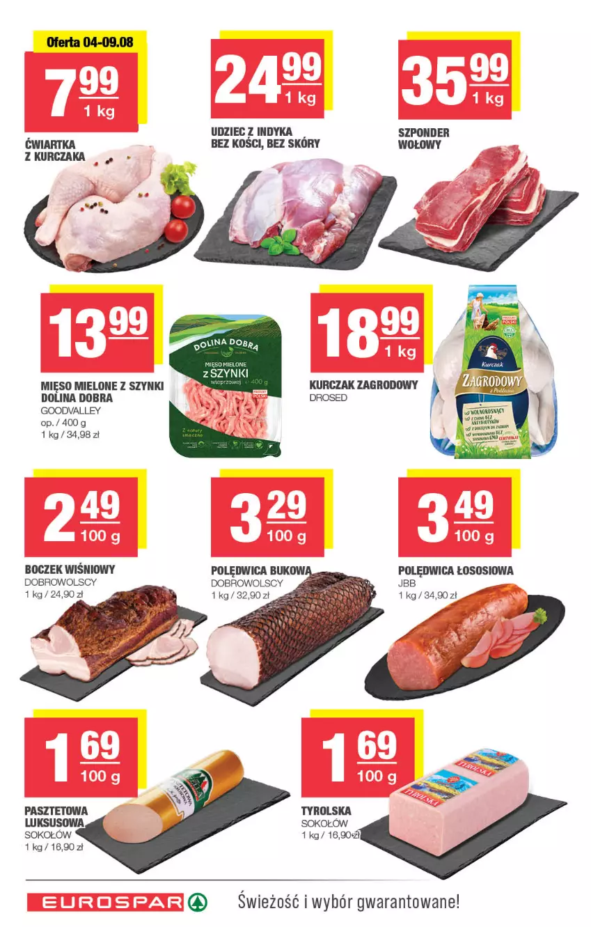 Gazetka promocyjna Spar - EuroSpar - ważna 27.07 do 06.08.2025 - strona 6 - produkty: Boczek, Kurczak, Mięso, Mięso mielone, Mięso mielone z szynki, Polędwica, Sok, Sokołów, Sos, Udziec z indyka
