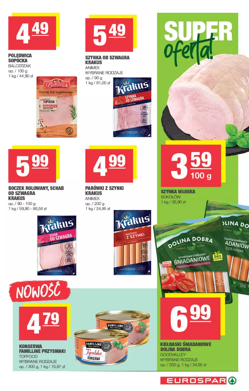 Gazetka promocyjna Spar - EuroSpar - ważna 27.07 do 06.08.2025 - strona 7 - produkty: Boczek, Gra, Krakus, Parówki, Parówki z szynki, Polędwica, Ser