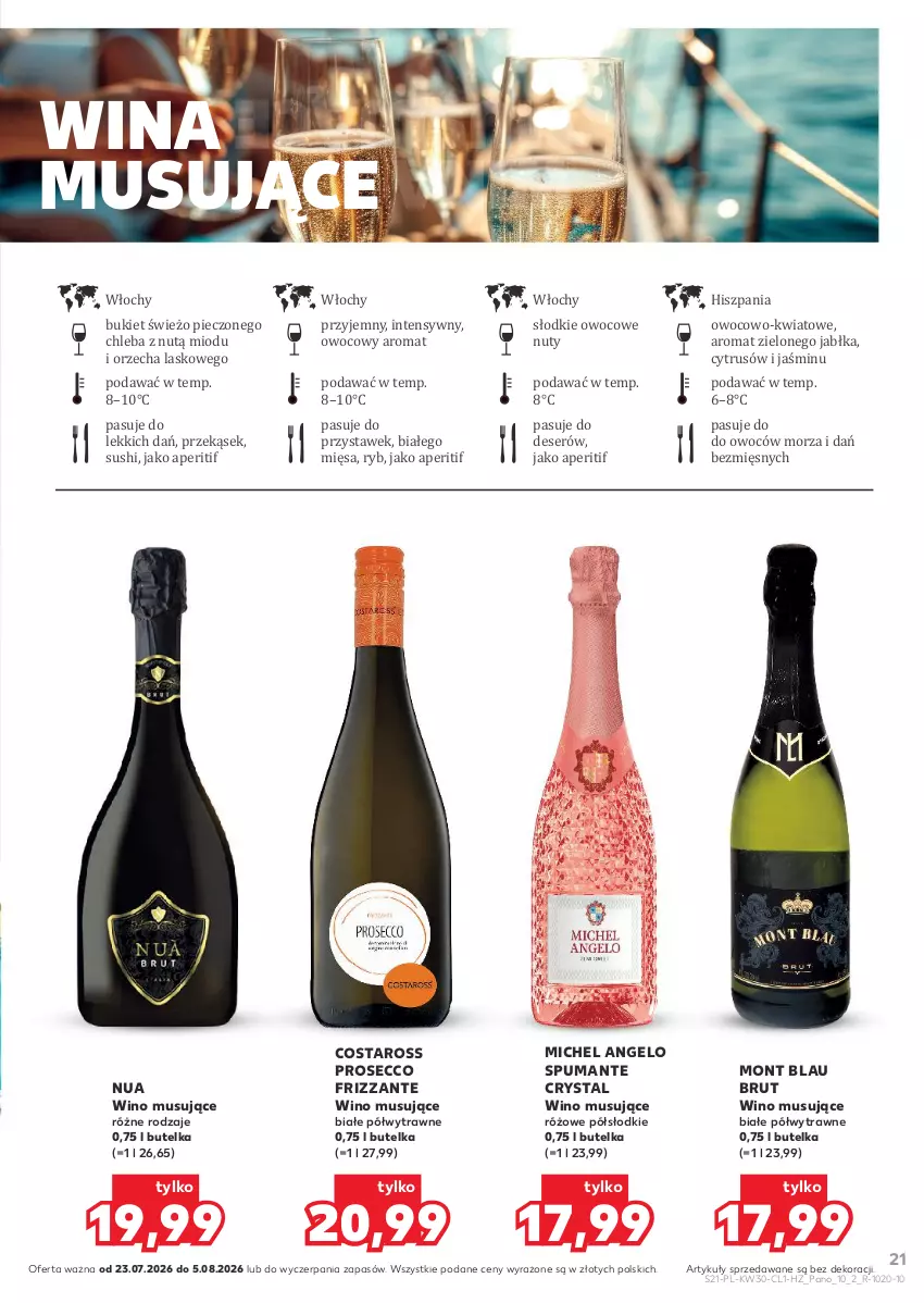 Gazetka promocyjna Kaufland - Barek Kauflandu - ważna 23.07 do 05.08.2026 - strona 21 - produkty: Bukiet, Chleb, Deser, Jabłka, Mus, Nuty, Piec, Prosecco, Puma, Ser, Sushi, Wino, Wino musujące