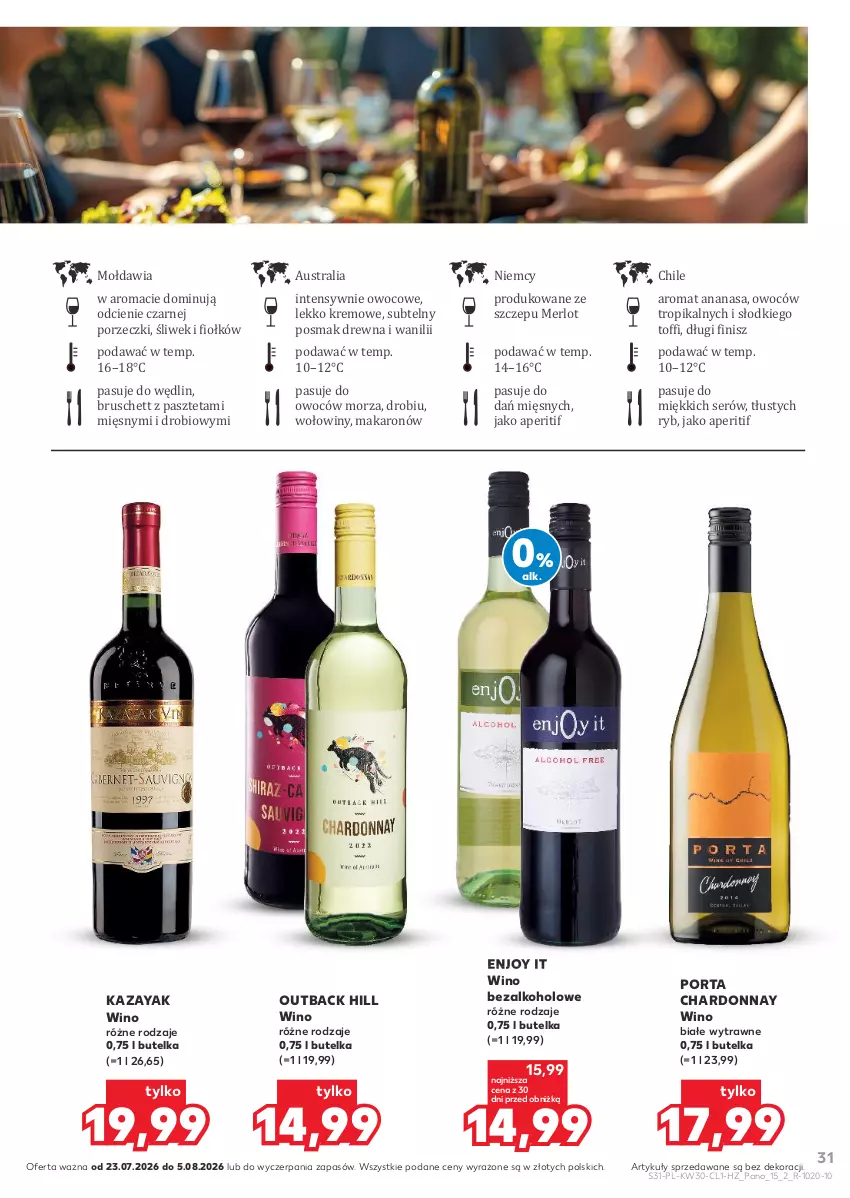 Gazetka promocyjna Kaufland - Barek Kauflandu - ważna 23.07 do 05.08.2026 - strona 31 - produkty: Ananas, Chardonnay, Makaron, Merlot, Pasztet, Por, Ser, Wino, Wino bezalkoholowe, Wino białe