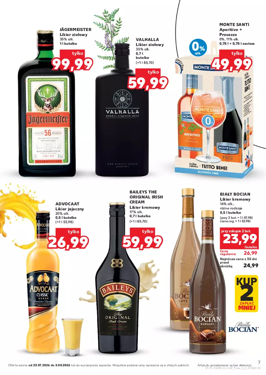 Gazetka promocyjna Kaufland - Barek Kauflandu - ważna 23.07 do 05.08.2026 - strona 7 - produkty: Advocaat, Biały Bocian, Gin, Likier, Likier jajeczny, Monte, Monte Santi, Prosecco