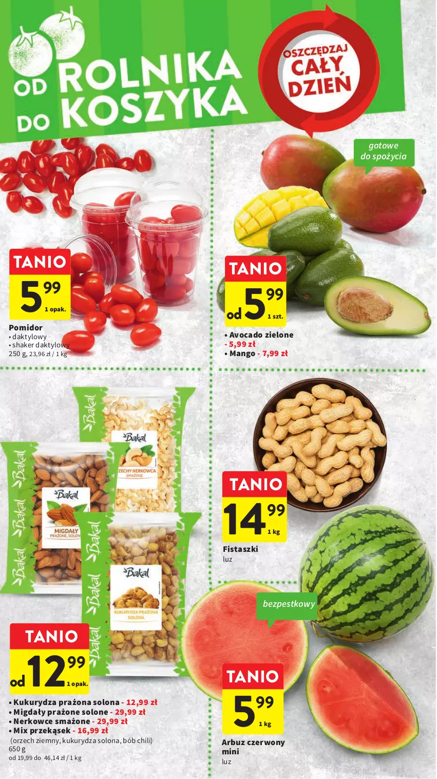 Gazetka promocyjna Intermarche - Gazetka Intermarche - ważna 18.05 do 24.05.2023 - strona 12 - produkty: Arbuz, Avocado, Kukurydza, Mango, Migdały