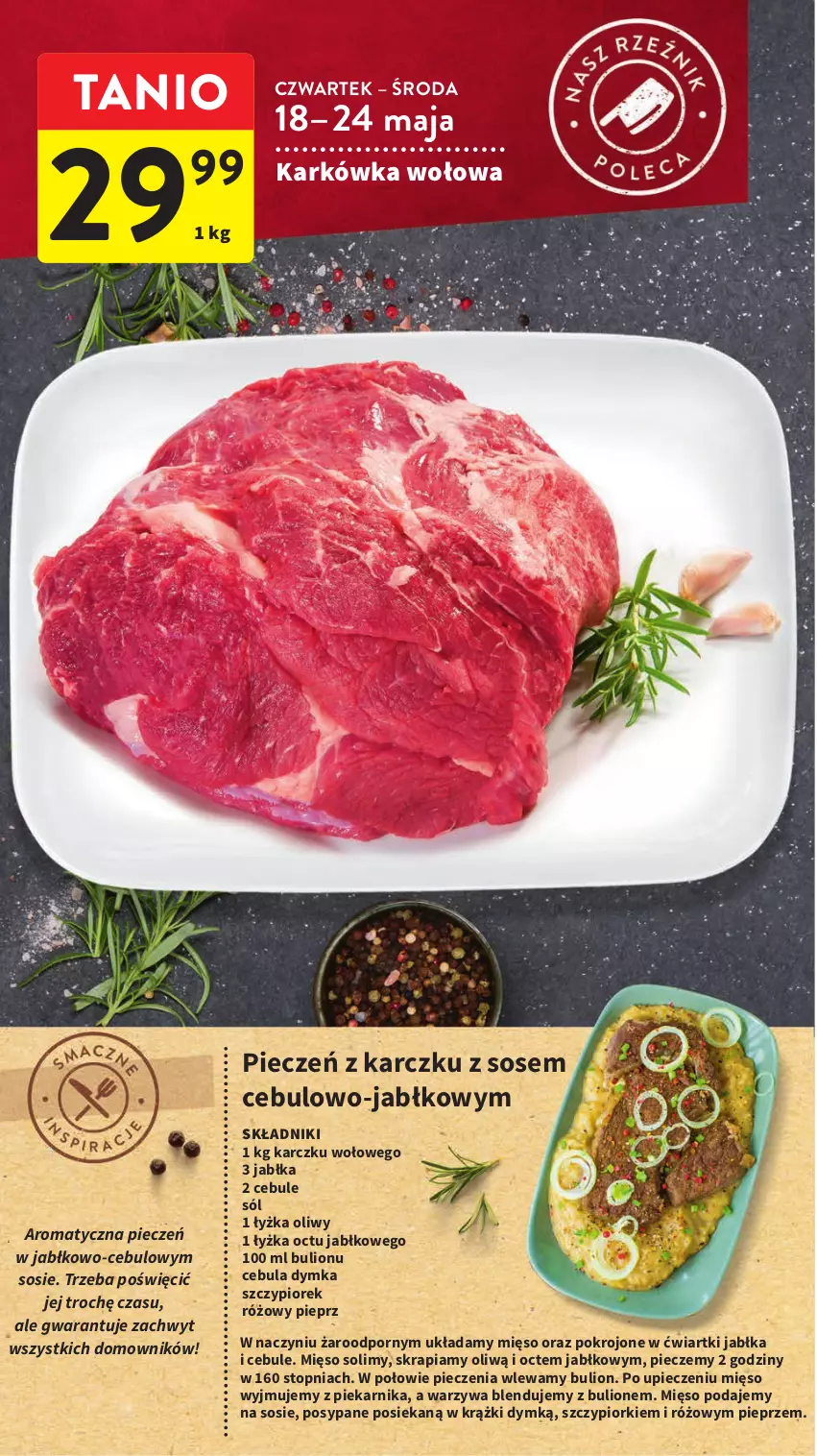 Gazetka promocyjna Intermarche - Gazetka Intermarche - ważna 18.05 do 24.05.2023 - strona 14 - produkty: Bulion, Cebula, Jabłka, Lion, Mięso, Piec, Piekarnik, Pieprz, Por, Sól, Sos, Top, Warzywa