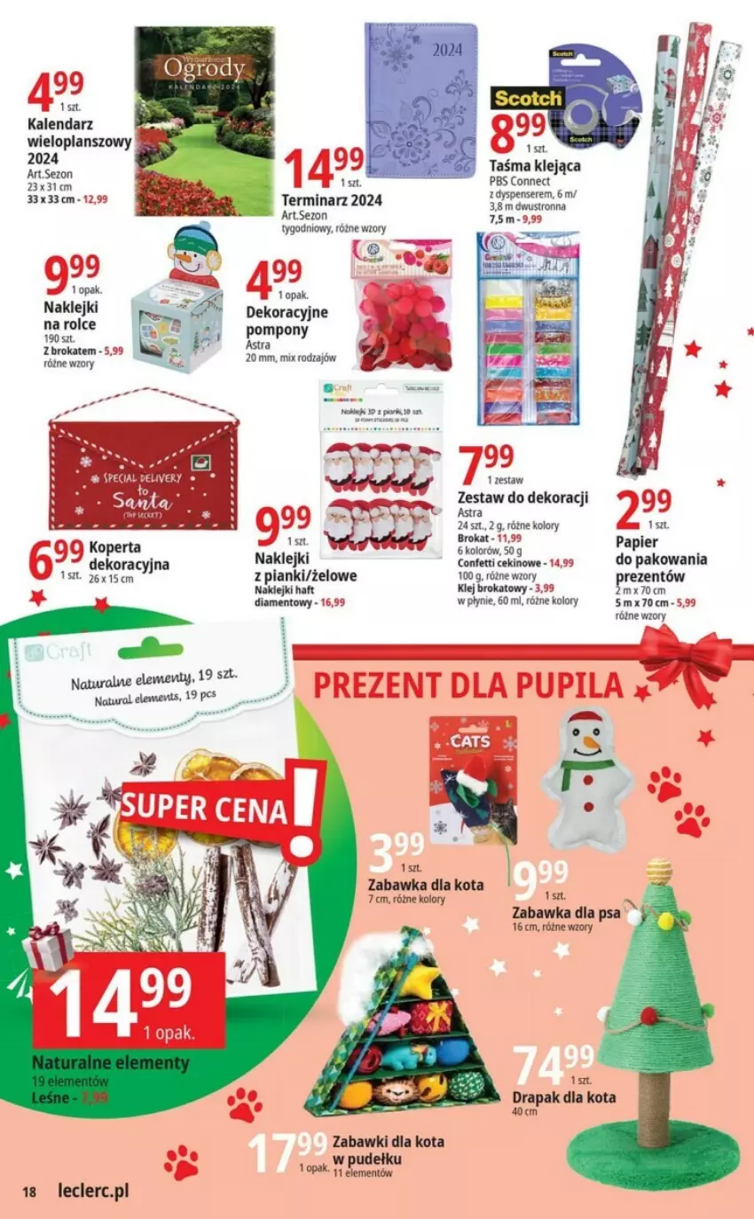 Gazetka promocyjna E Leclerc - ważna 28.11 do 09.12.2023 - strona 10 - produkty: Drapak, Kalendarz, Klej, Klej brokatowy, Papier, Ser, Zabawka