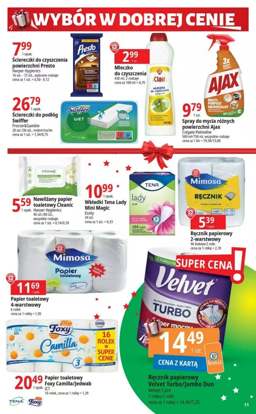 Gazetka promocyjna E Leclerc - ważna 28.11 do 09.12.2023 - strona 3 - produkty: Ajax, Cif, Cleanic, Colgate, Fa, Foxy, LG, Mleczko, Nawilżany papier, Palmolive, Papier, Papier toaletowy, Presto, Ręcznik, Rolki, Tera, Wkładki