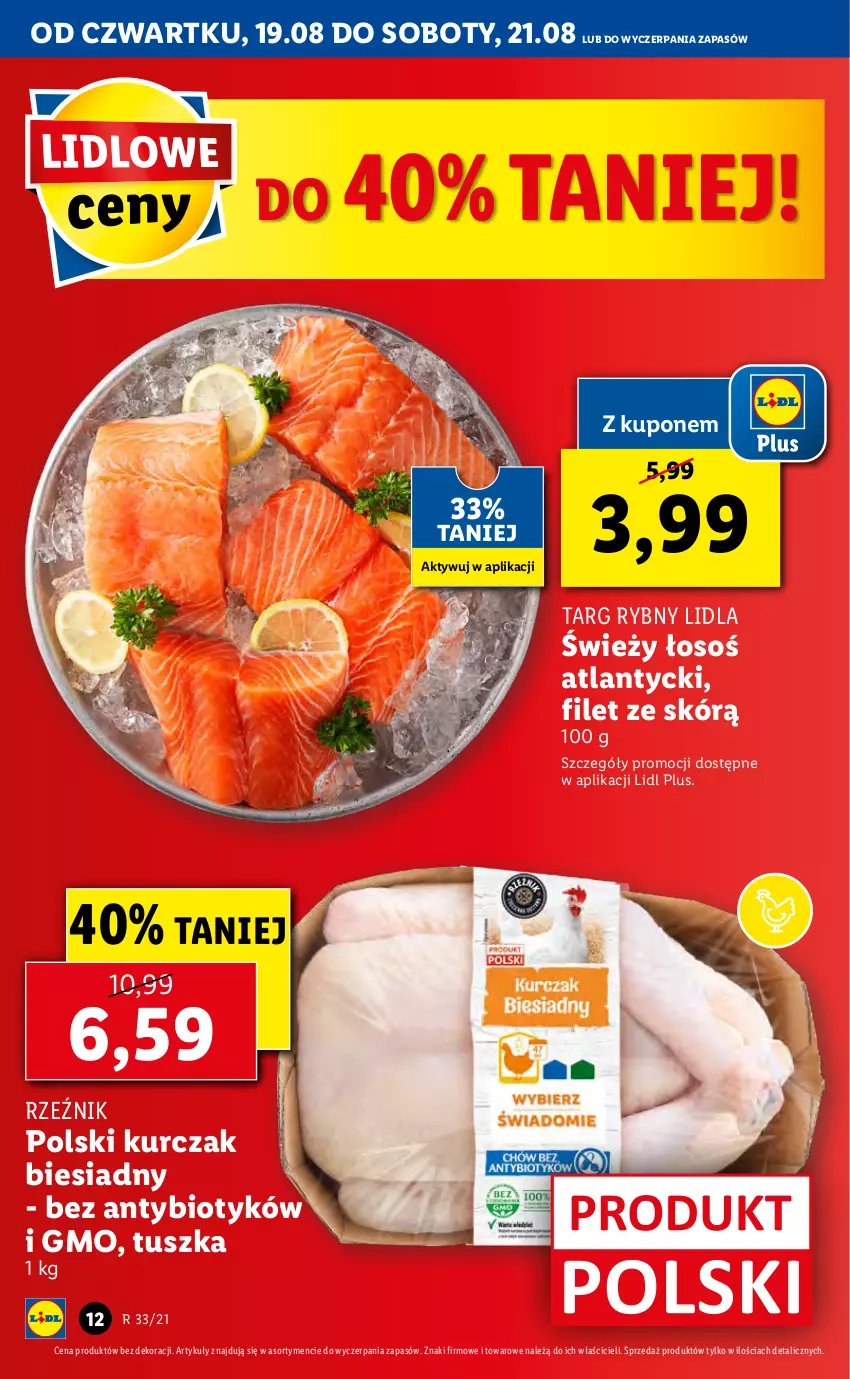 Gazetka promocyjna Lidl - GAZETKA - ważna 19.08 do 21.08.2021 - strona 12 - produkty: Kurczak, Tusz