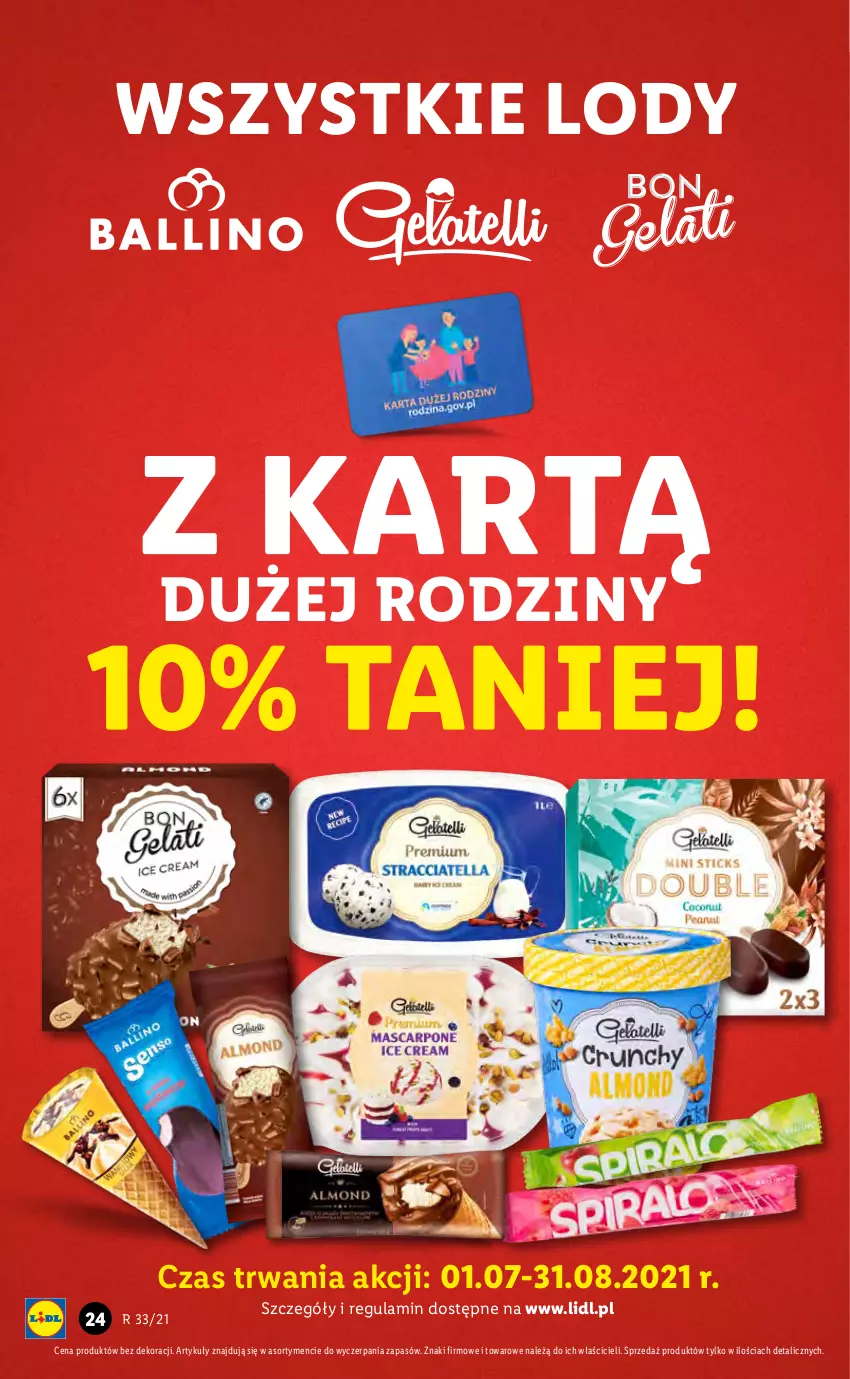 Gazetka promocyjna Lidl - GAZETKA - ważna 19.08 do 21.08.2021 - strona 24 - produkty: Lody