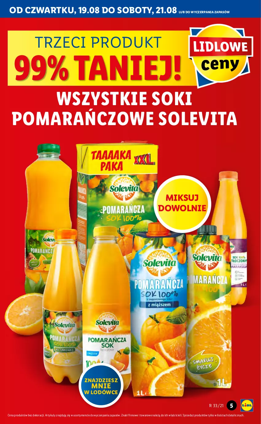 Gazetka promocyjna Lidl - GAZETKA - ważna 19.08 do 21.08.2021 - strona 5 - produkty: Sok