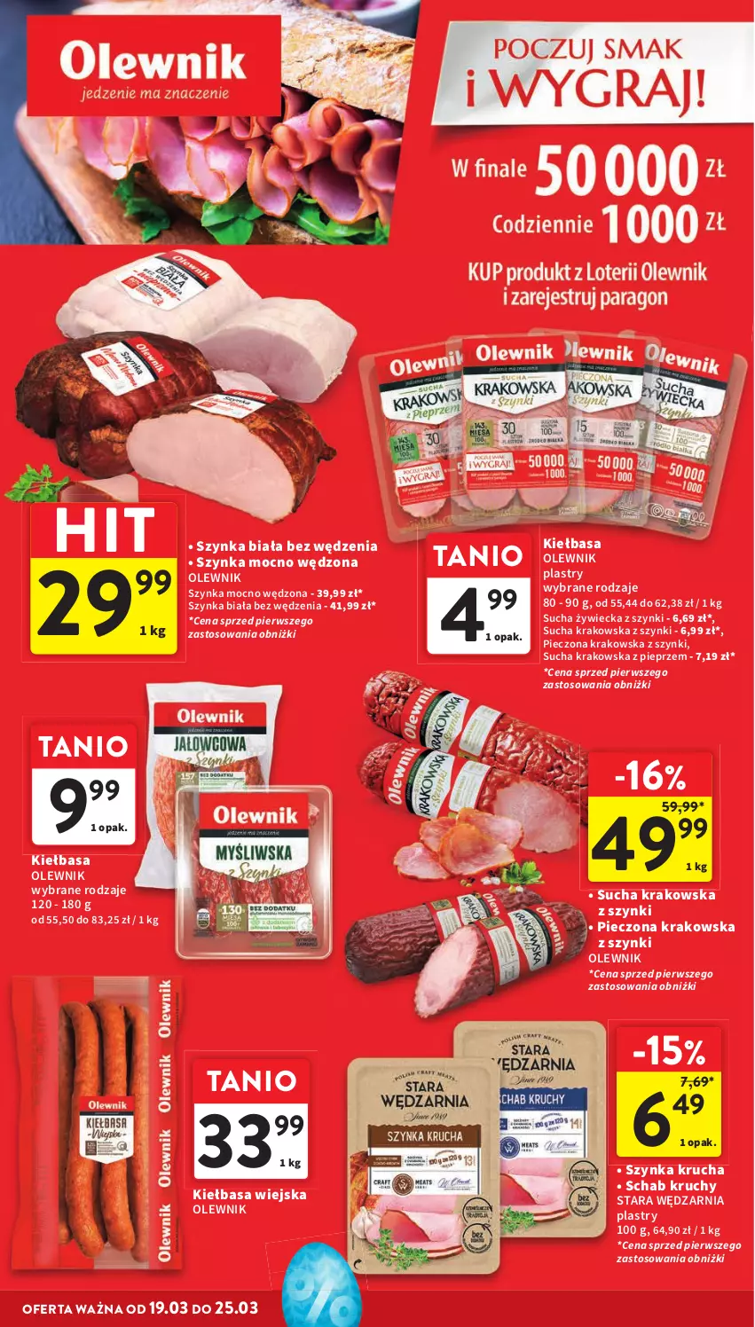 Gazetka promocyjna Intermarche - Gazetka promocyjna - ważna 19.03 do 25.03.2026 - strona 26 - produkty: Kiełbasa, Kiełbasa wiejska, Olewnik, Piec, Pieprz, Szynka, Szynka biała