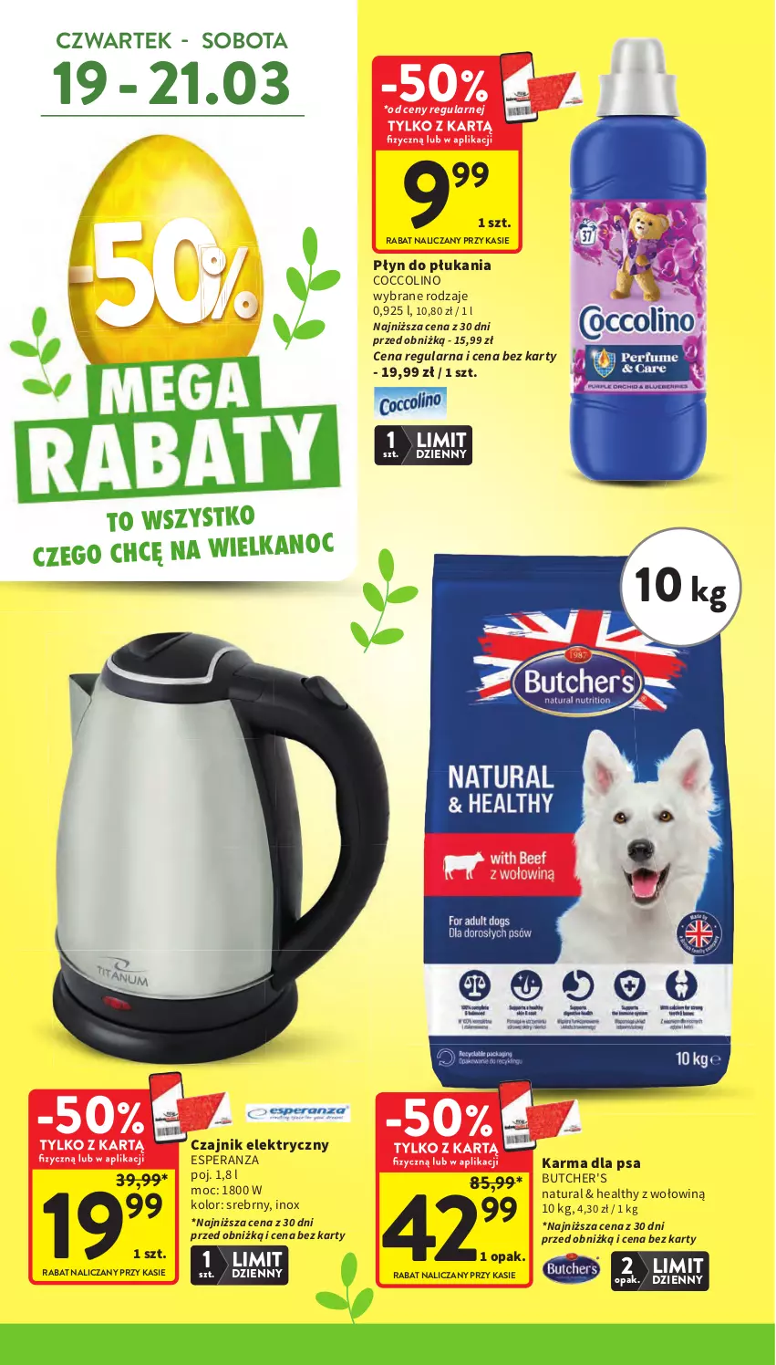 Gazetka promocyjna Intermarche - Gazetka promocyjna - ważna 19.03 do 25.03.2026 - strona 4 - produkty: Butcher's, Coccolino, Czajnik, Czajnik elektryczny, Płyn do płukania