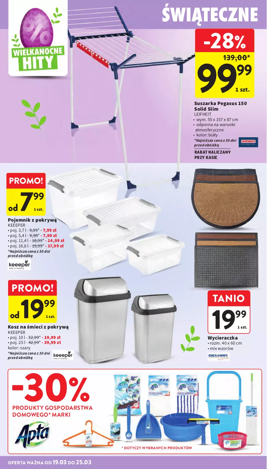 Gazetka promocyjna Intermarche - Gazetka promocyjna - ważna 19.03 do 25.03.2026 - strona 44 - produkty: Asus, Kosz, Pojemnik, Por, Suszarka, Wycieraczka