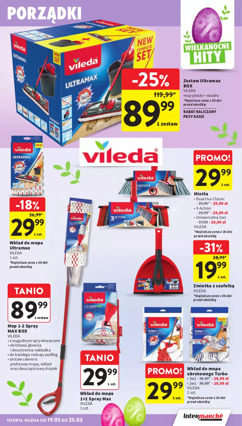 Gazetka promocyjna Intermarche - Gazetka promocyjna - ważna 19.03 do 25.03.2026 - strona 45 - produkty: Miotła, Mop, Por, Rama, Vileda, Wiadro, Wkład do mopa