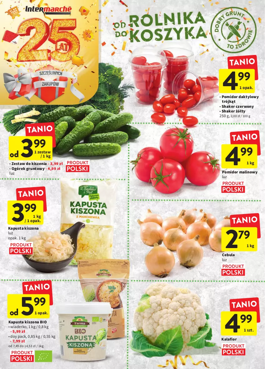 Gazetka promocyjna Intermarche - Gazetka Intermarche - ważna 22.09 do 28.09.2022 - strona 12 - produkty: Cebula, Grunt, Kalafior, Ogórek, Pomidor malinowy