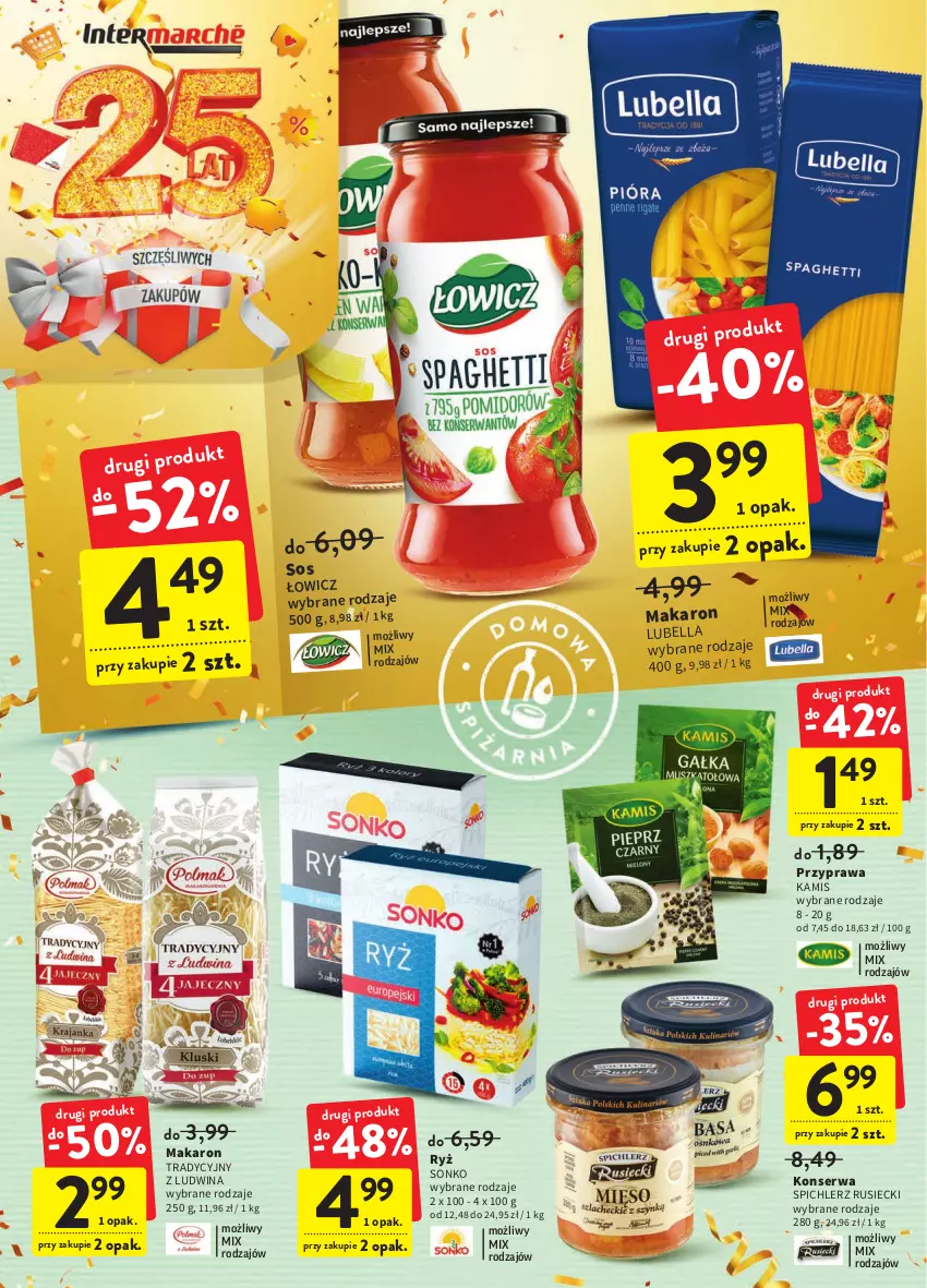 Gazetka promocyjna Intermarche - Gazetka Intermarche - ważna 22.09 do 28.09.2022 - strona 30 - produkty: Bell, Kamis, Makaron, Ryż, Ser, Sonko, Sos, Spichlerz Rusiecki