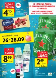 Gazetka promocyjna Intermarche - Gazetka Intermarche - Gazetka - ważna od 28.09 do 28.09.2022 - strona 39 - produkty: Piwa, Piwo, Krakus, Gin, Gra, Dezodorant, Heineken, Garnier, Krakuski