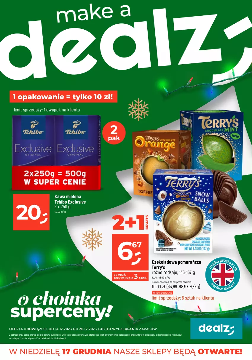 Gazetka promocyjna Dealz - MAKE A DEALZ - ważna 14.12 do 20.12.2023 - strona 1 - produkty: Gra, Kawa, Kawa mielona, Tchibo