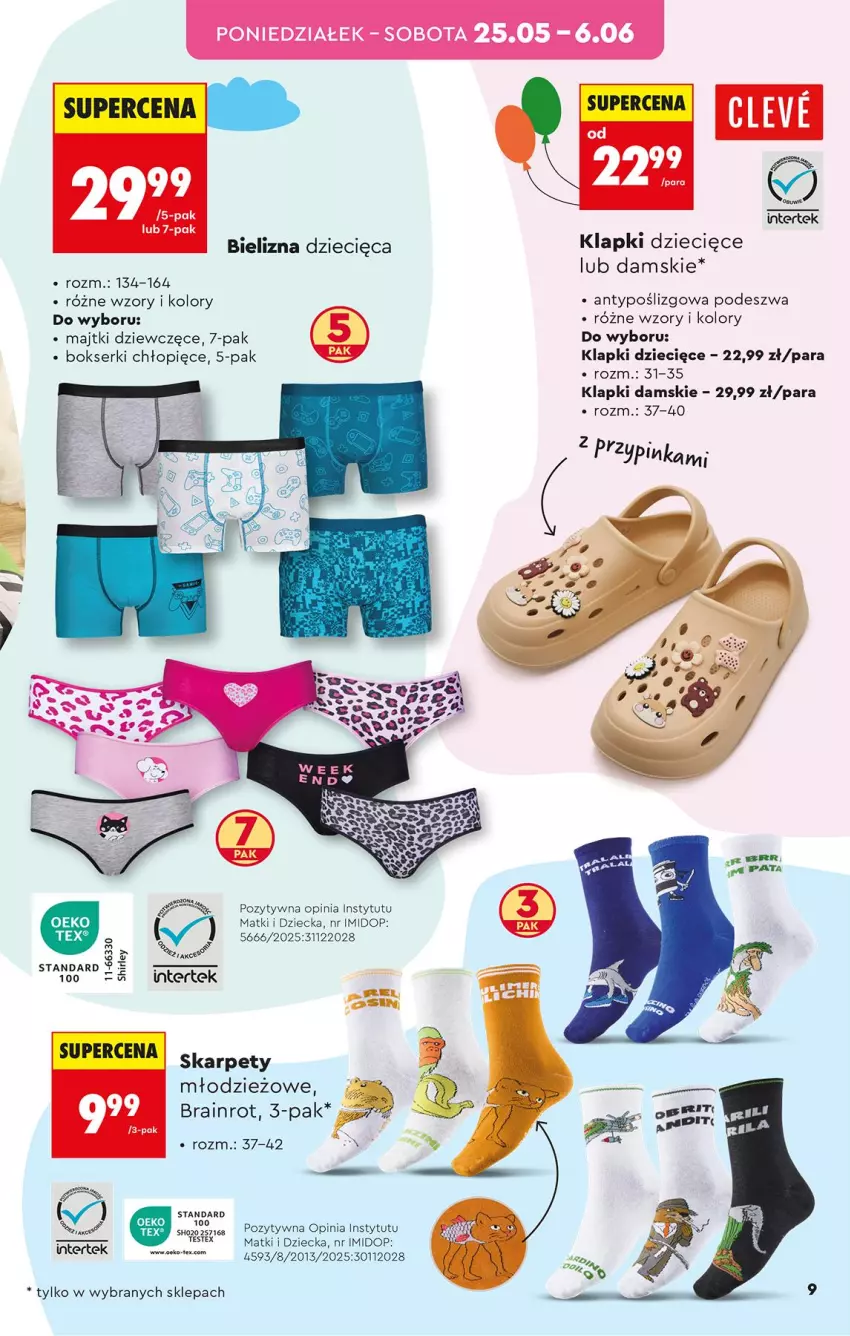 Gazetka promocyjna Biedronka - Okazje Tygodnia - ważna 25.05 do 06.06.2026 - strona 11 - produkty: Bielizna, Bokserki, Dzieci, Fa, Karp, Klapki, Majtki, Ser