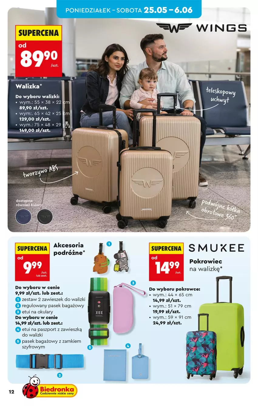 Gazetka promocyjna Biedronka - Okazje Tygodnia - ważna 25.05 do 06.06.2026 - strona 14 - produkty: Pasek, Pokrowiec, Por, Walizka