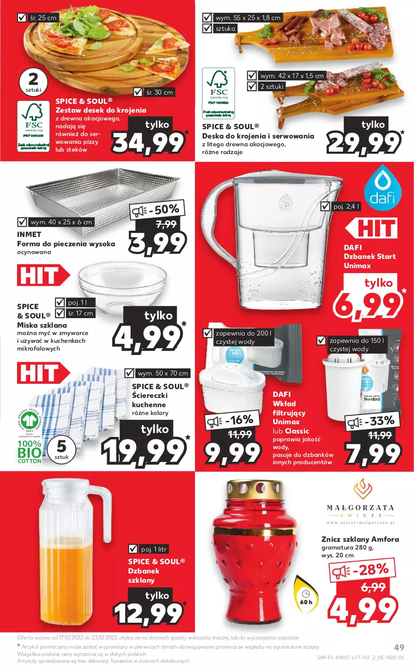 Gazetka promocyjna Kaufland - OFERTA TYGODNIA - ważna 17.02 do 23.02.2022 - strona 49 - produkty: Deska do krojenia, Dzbanek, Fa, Forma do pieczenia, Gra, LANA, Miska, Piec, Rama, Ser, Sok, Stek, Wkład filtrujący, Znicz