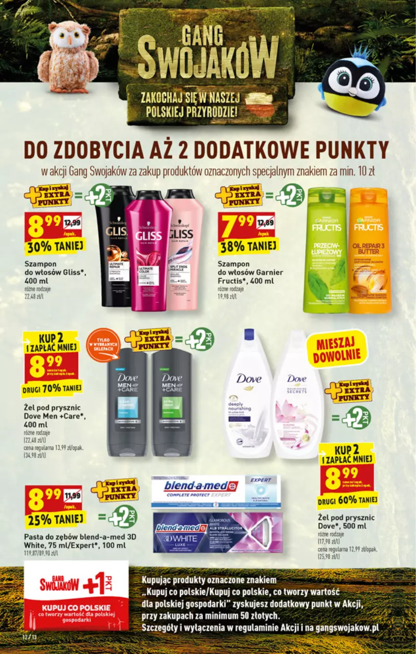 Gazetka promocyjna Biedronka - ważna 25.10 do 30.10.2021 - strona 12 - produkty: Blend-a-Med, Dove, Fructis, Garnier, Pasta do zębów, Szampon, Tera