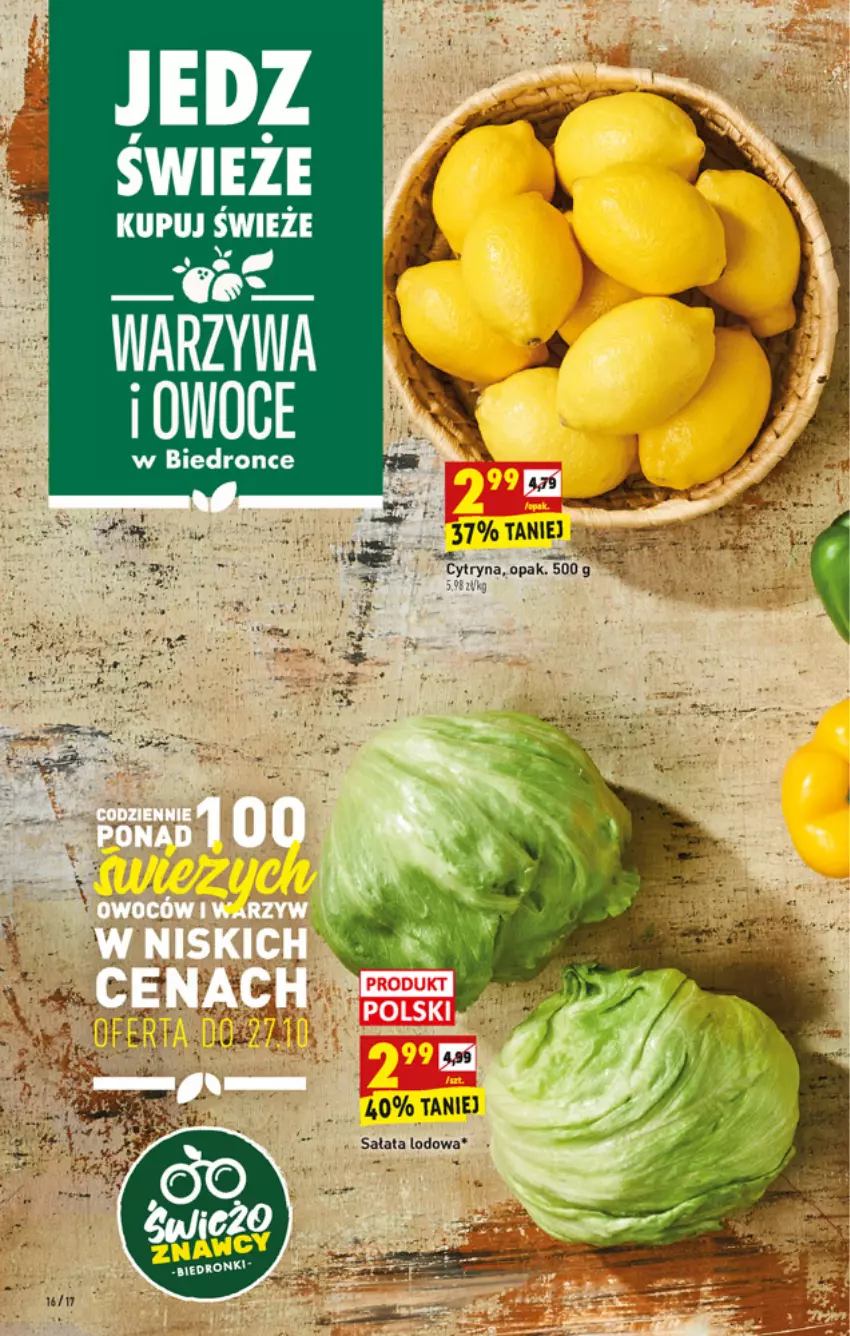 Gazetka promocyjna Biedronka - ważna 25.10 do 30.10.2021 - strona 16 - produkty: Owoce, Sałat, Sałata lodowa