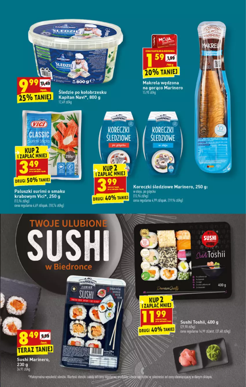Gazetka promocyjna Biedronka - ważna 25.10 do 30.10.2021 - strona 21 - produkty: Koreczki śledziowe, Surimi, Sushi