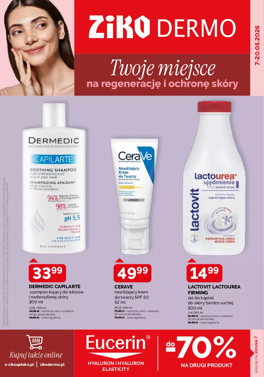 Gazetka promocyjna Ziko - Gazetka Ziko Dermo - ważna 07.05 do 20.05.2026 - strona 1 - produkty: Apteka, Capilarte, CeraVe, Dermedic, Krem do twarzy, Szampon