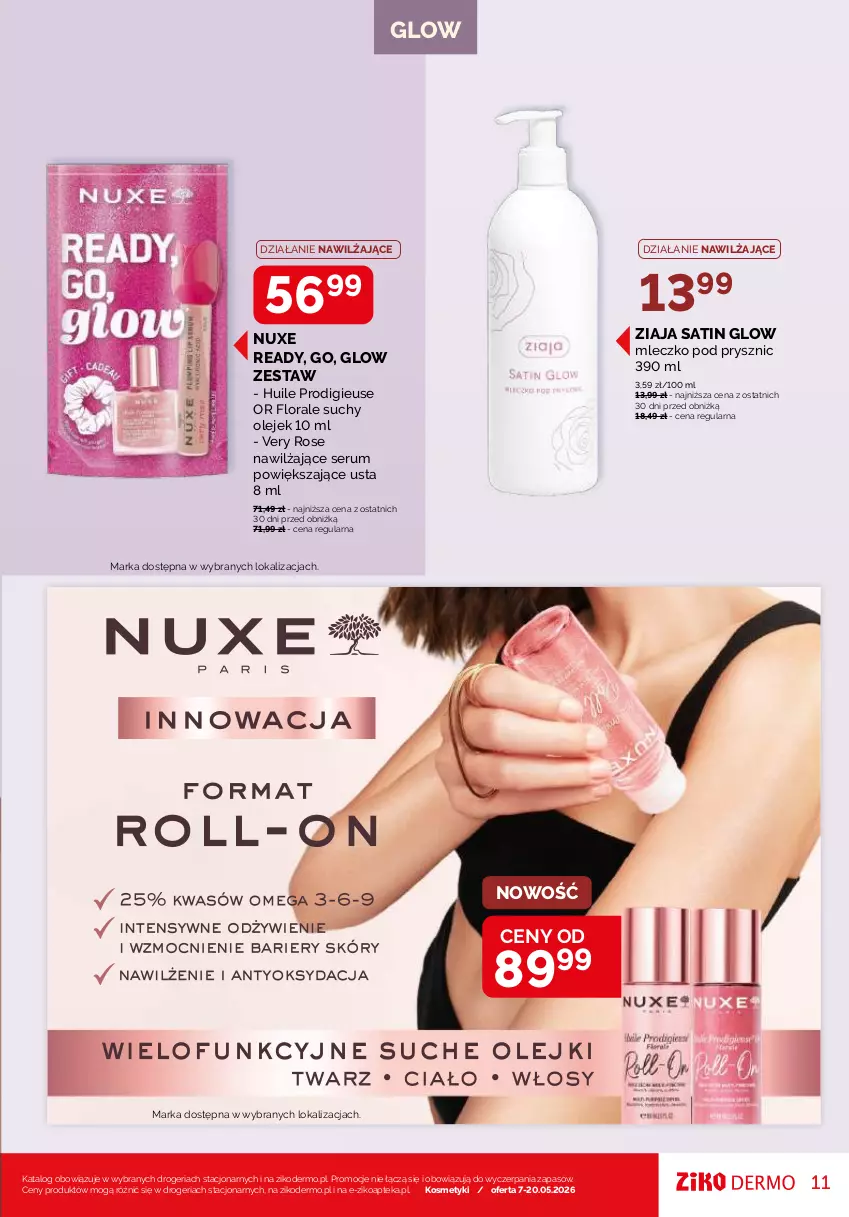 Gazetka promocyjna Ziko - Gazetka Ziko Dermo - ważna 07.05 do 20.05.2026 - strona 11 - produkty: Apteka, Flora, Mleczko, Nuxe, Olej, Rum, Sati, Ser, Serum, Ziaja
