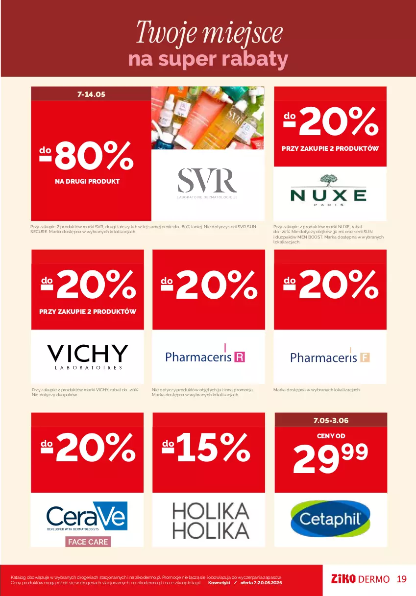 Gazetka promocyjna Ziko - Gazetka Ziko Dermo - ważna 07.05 do 20.05.2026 - strona 19 - produkty: Apteka, Fa, Nuxe, Olej, Ser, SVR, Vichy