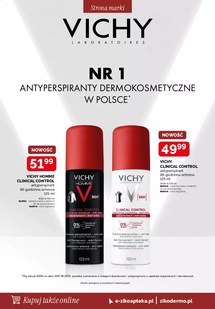 Gazetka promocyjna Ziko - Gazetka Ziko Dermo - ważna 07.05 do 20.05.2026 - strona 6 - produkty: Antyperspirant, Apteka, Clin, Control, Dezodorant, Iwostin, L'Biotica, Ser, Vichy