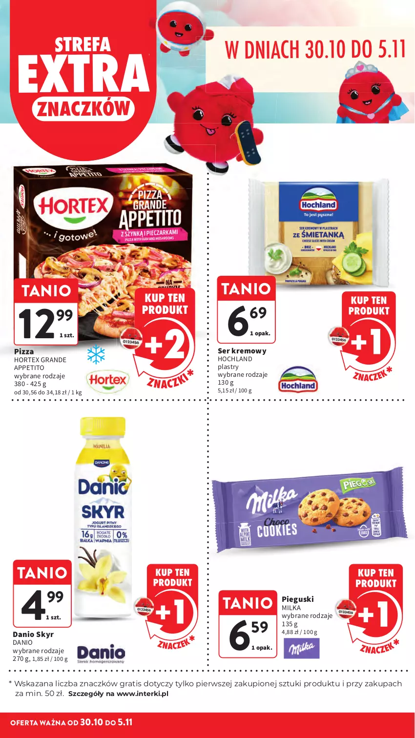 Gazetka promocyjna Intermarche - Gazetka promocyjna - ważna 30.10 do 05.11.2025 - strona 12 - produkty: Danio, Fa, Gra, Hochland, Hortex, Milka, Pizza, Ser