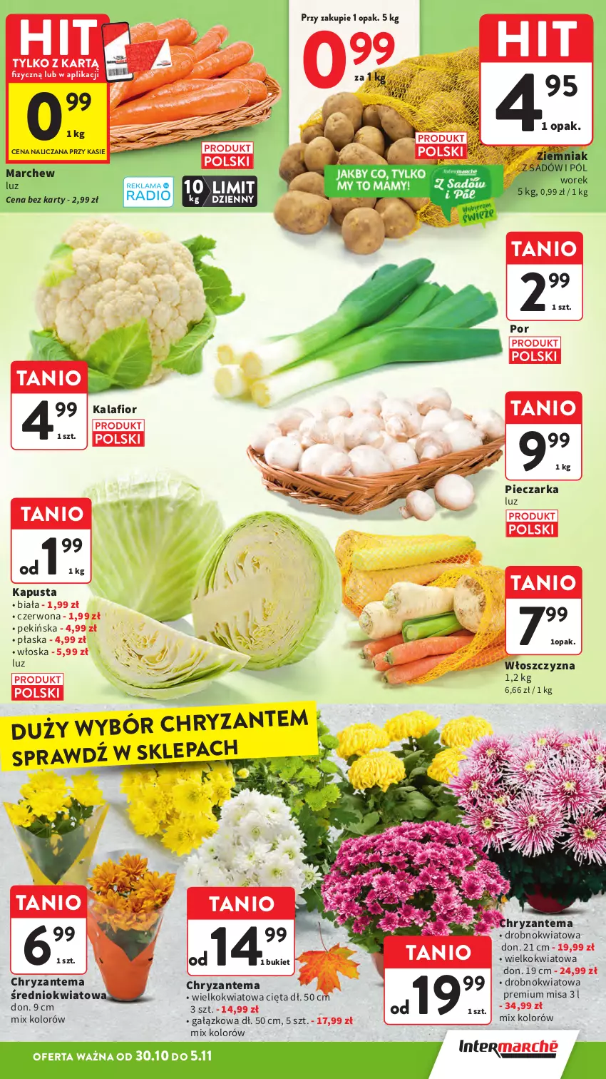 Gazetka promocyjna Intermarche - Gazetka promocyjna - ważna 30.10 do 05.11.2025 - strona 15 - produkty: Bukiet, Chryzantema, Piec, Pieczarka, Por