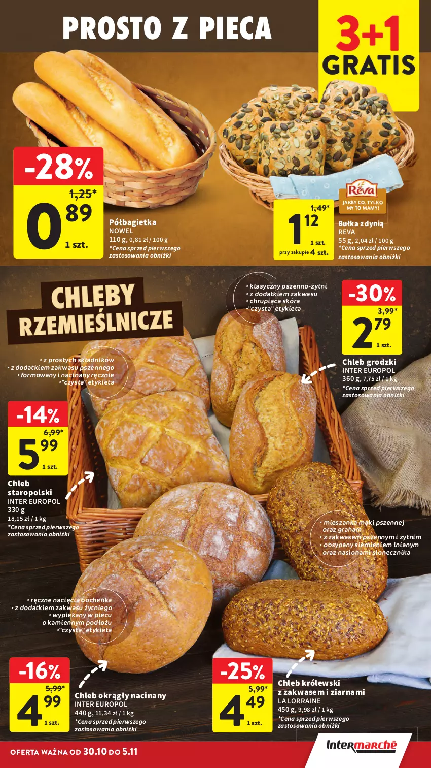 Gazetka promocyjna Intermarche - Gazetka promocyjna - ważna 30.10 do 05.11.2025 - strona 21 - produkty: Bagietka, Bułka, Chleb, Dynią, Gra, Królewski, Piec, Półbagietka