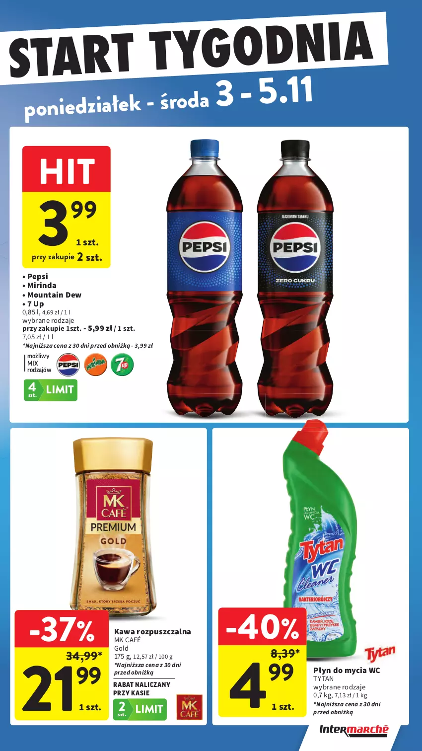Gazetka promocyjna Intermarche - Gazetka promocyjna - ważna 30.10 do 05.11.2025 - strona 43 - produkty: Kawa, Kawa rozpuszczalna, Mirinda, Pepsi, Płyn do mycia, Tytan