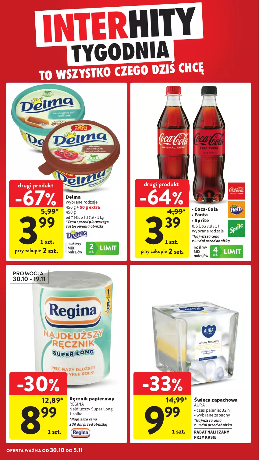 Gazetka promocyjna Intermarche - Gazetka promocyjna - ważna 30.10 do 05.11.2025 - strona 8 - produkty: Coca-Cola, Delma, Fa, Fanta, Gin, Papier, Ręcznik, Sprite
