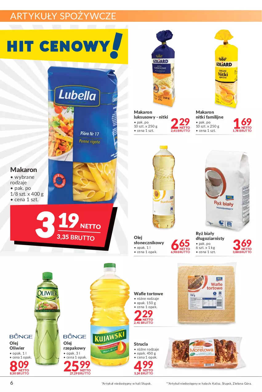 Gazetka promocyjna Makro - [Oferta promocyjna] Artykuły spożywcze i przemysłowe - ważna 25.01 do 07.02.2022 - strona 6 - produkty: Artykuły spożywcze, Fa, Makaron, Olej, Olej rzepakowy, Olej słonecznikowy, Ryż, Ryż biały, Strucla, Wafle, Wafle tortowe